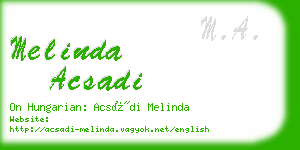 melinda acsadi business card